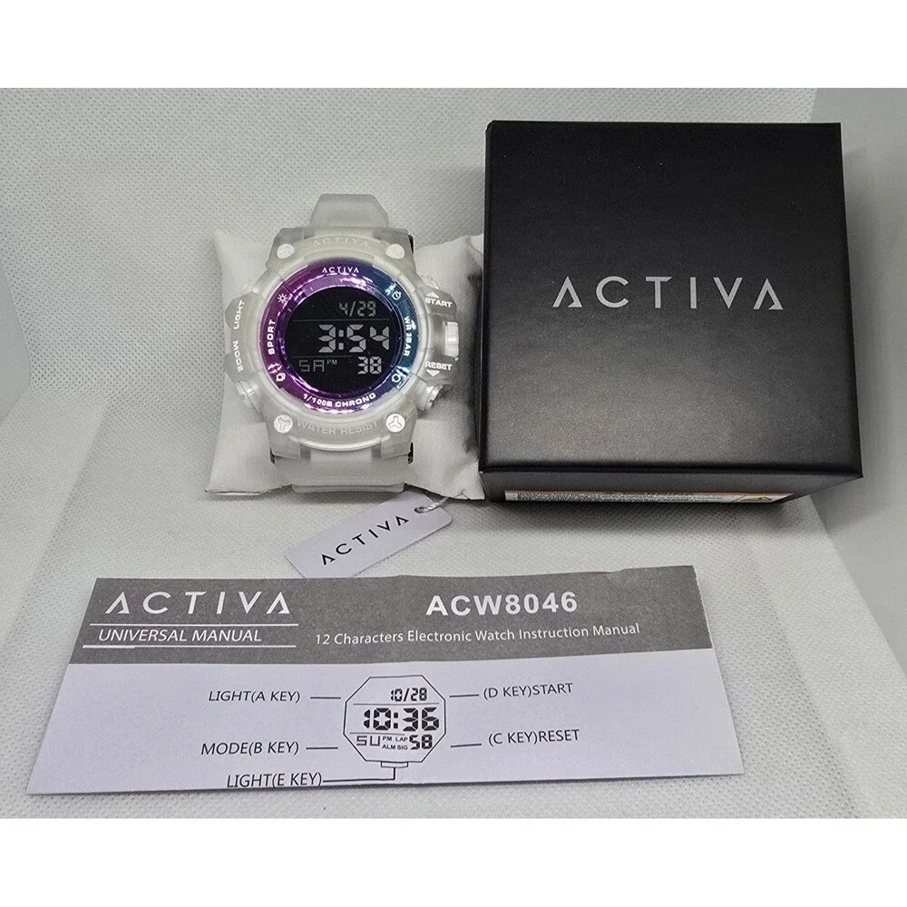 Activa Summit X by Invicta Men's Digital Watch 50mm White ACW8046-001 NiB